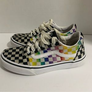 Vans checkered‎ Girls Sneakers Size 3 Multicolored and black /white